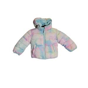 ZeroXposur Toddler 2T Watercolor Puffer Jacket with Zipper Hood Winter Snow Ski